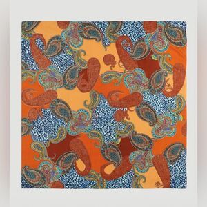Vibrant Paisley and Leopard Print Scarf G19